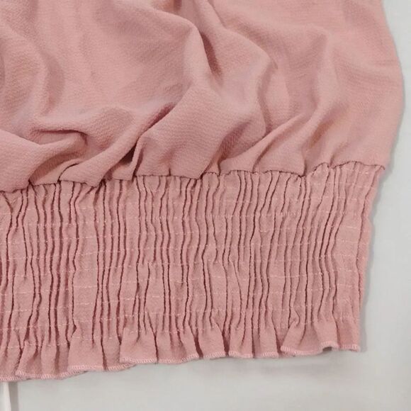 Love J Pink Blush Ruffled Off The Shoulder Smock Hem Blouse 1X - Picture 9 of 17